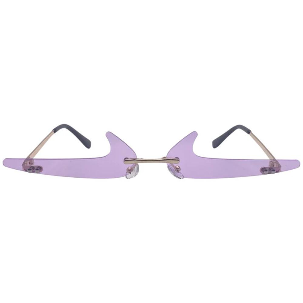 6170 | Lt. Purple Backward Checkmark Novelty Rimless Sunglasses